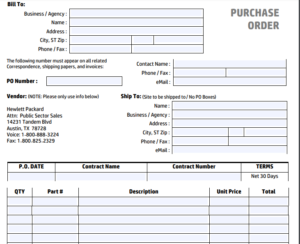 Equipment Purchase Order Free Template