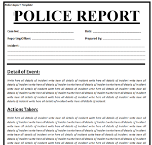 FREE police report template download