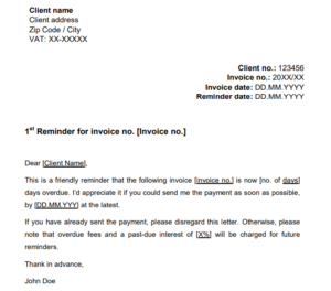 Overdue Payment Reminder Letter