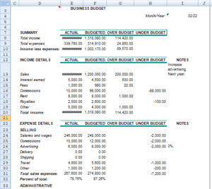 Simple Business Budget Template
