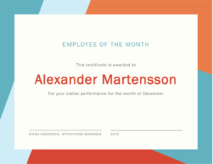 Employee of the Month Certificate Templates
