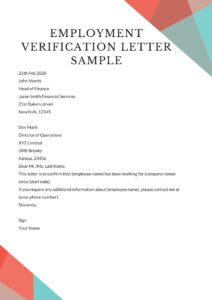 Employment Verification Letters